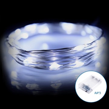 Aigostar - LED Kerst lichtsnoer 50xLED/3xAA 5,3m koud wit