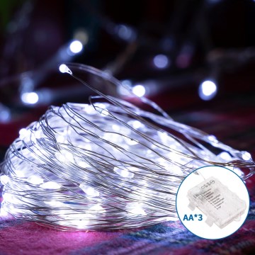 Aigostar - LED Kerst lichtsnoer voor buiten 100xLED/8 Functies 10,3m IP44 koud wit