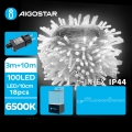 Aigostar - LED Kerst lichtsnoer voor buiten 100xLED/8 Functies 13m IP44 koud wit