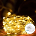 Aigostar -LED Kerst lichtsnoer voor buiten 100xLED/8 Functies 3xAA 10,3m IP44 warm wit