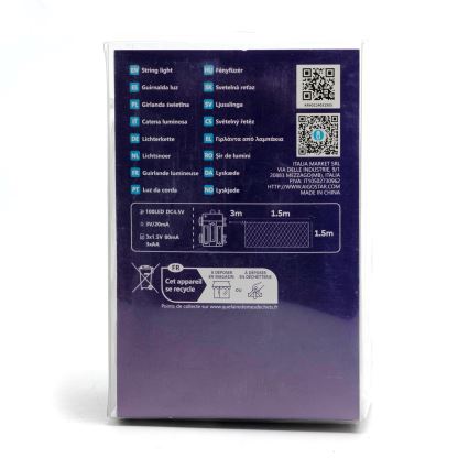 Aigostar -LED Kerst lichtsnoer voor buiten 100xLED/8 Functies 4,5x1,5m IP44 koud wit