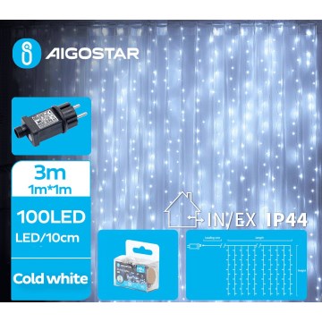 Aigostar - LED Kerst lichtsnoer voor buiten 100xLED/8 Functies 4x1m IP44 koud wit