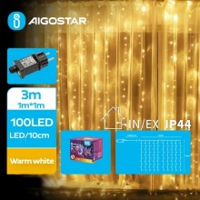 Aigostar - LED Kerst lichtsnoer voor buiten 100xLED/8 Functies 4x1m IP44 warm wit