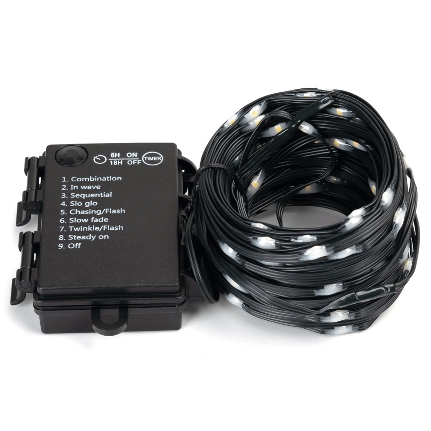 Aigostar -LED Kerst lichtsnoer voor buiten 150xLED/8 Functies 3xAA 15,3m IP44 warm wit