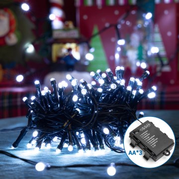 Aigostar - LED Kerst lichtsnoer voor buiten 200xLED/8 Functies 10,3m IP44 koud wit
