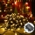 Aigostar - LED Kerst lichtsnoer voor buiten 200xLED/8 Functies 3xAA 10,3m IP44 warm wit