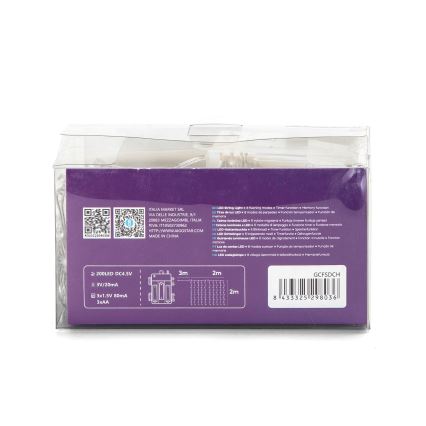 Aigostar - LED Kerst lichtsnoer voor buiten 200xLED/8 Functies 3xAA 5x2m IP44 Meerdere kleuren