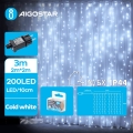 Aigostar - LED Kerst lichtsnoer voor buiten 200xLED/8 Functies 5x2m IP44 koud wit