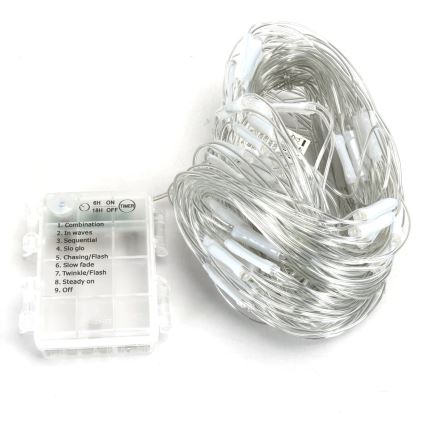 Aigostar - LED Kerst lichtsnoer voor buiten 200xLED/8 Functies 6x1,5m IP44 koud wit