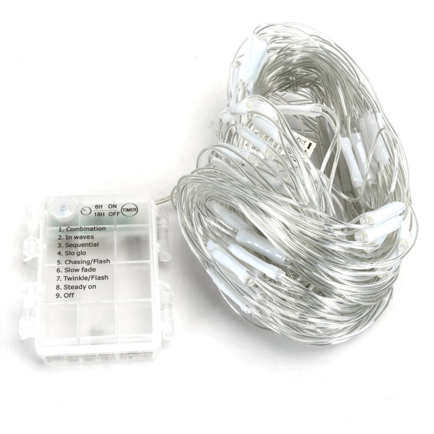 Aigostar - LED Kerst lichtsnoer voor buiten 200xLED/8 Functies 6x1,5m IP44 koud wit