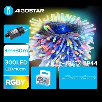 Aigostar - LED Kerst lichtsnoer voor buiten 300xLED/8 Functies 33m IP44 Meerdere kleuren