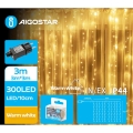 Aigostar - LED Kerst lichtsnoer voor buiten 300xLED/8 Functies 6x3m IP44 warm wit