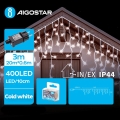 Aigostar - LED Kerst lichtsnoer voor buiten 400xLED/8 Functies 23x0,6m IP44 koud wit