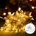 Aigostar - LED Kerst lichtsnoer voor buiten 50xLED/8 Functies 3xAA 5,3m IP44 warm wit