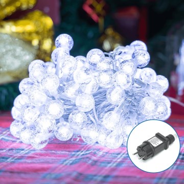 Aigostar - LED Kerst lichtsnoer voor buiten 50xLED/8 Functies 8m IP44 koud wit