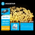 Aigostar - LED Kerst lichtsnoer voor buiten 50xLED/8 Functies 8m IP44 warm wit