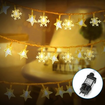 Aigostar - LED Kerst lichtsnoer voor buiten 50xLED/8 Functies 8m IP44 warm wit