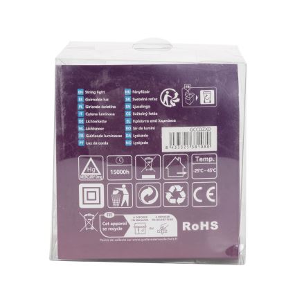 Aigostar - LED Kerst lichtsnoer voor buiten 50xLED/8 Functies 8m IP44 warm wit