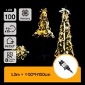 Aigostar - LED kerstboom voor buiten 100xLED 1,5m IP44 wit/goud warm wit
