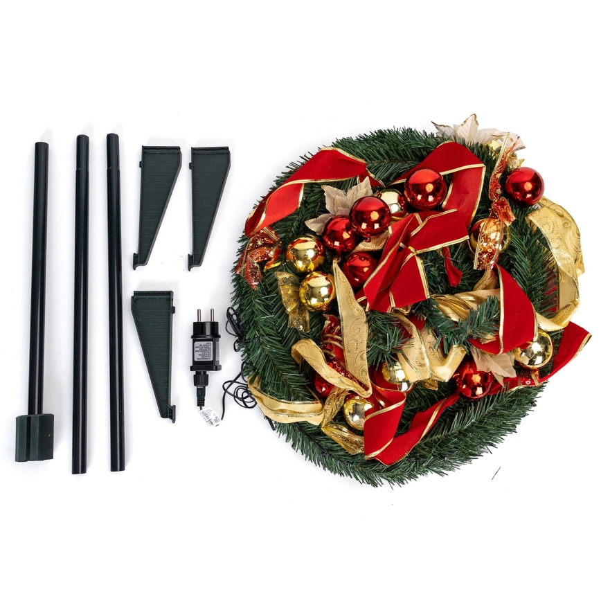 Aigostar - LED buiten kerstboom 100xLED 1,5 m IP44 rood/goud warm wit