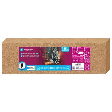 Aigostar - LED buiten kerstboom 165xLED/8 lichtfuncties 1,5 m IP44 koud wit