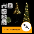 Aigostar - LED kerstboom voor buiten 80x LED 1,2 m IP44 groen, warm wit