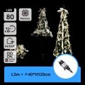 Aigostar - LED kerstboom voor buiten 80xLED 1,2m IP44 wit/goud koel wit