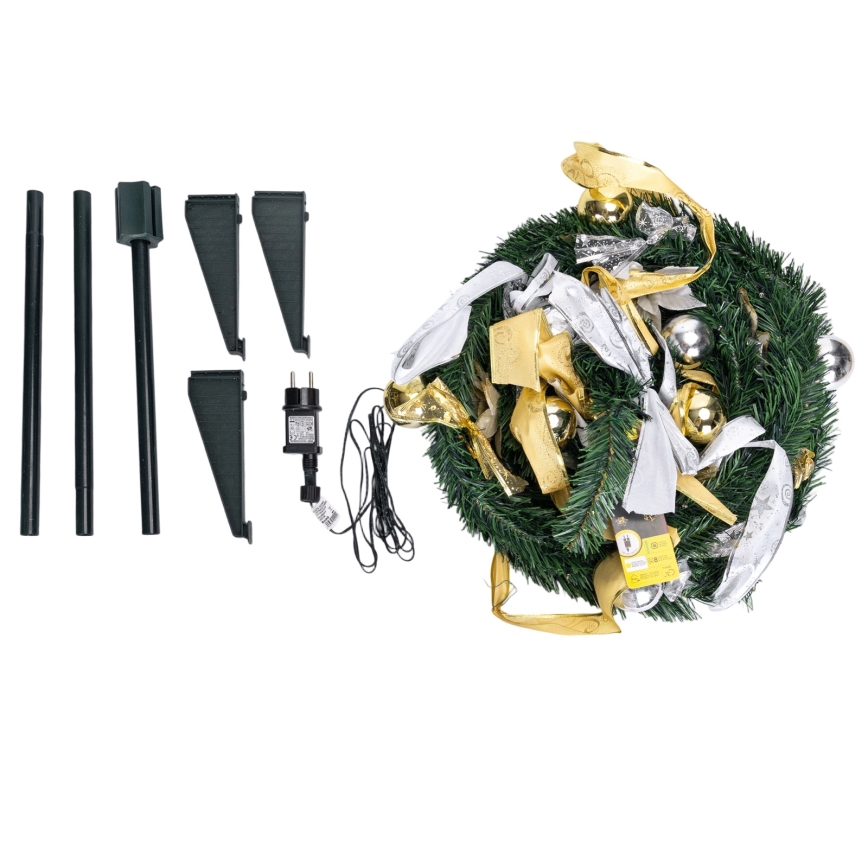 Aigostar - LED buitenkerstboom 80xLED 1,2m IP44 wit/goud warm wit