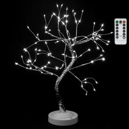 Aigostar - LED kerstdecoratie 108xLED/3xAA/8 functies 45 cm koel wit