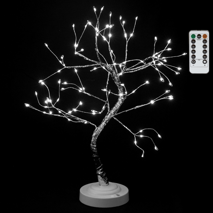 Aigostar - LED kerstdecoratie 108xLED/3xAA/8 functies 45 cm koel wit