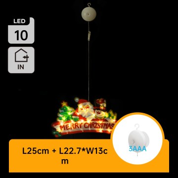 Aigostar - LED kerstdecoratie 10xLED/3xAAA vrolijk kerstfeest 13 cm