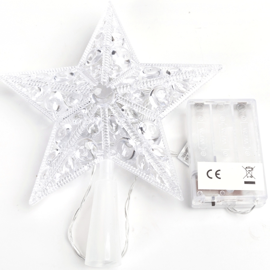 Aigostar - LED-kerstdecoratie 16xLED/3xAA, warm wit, ster