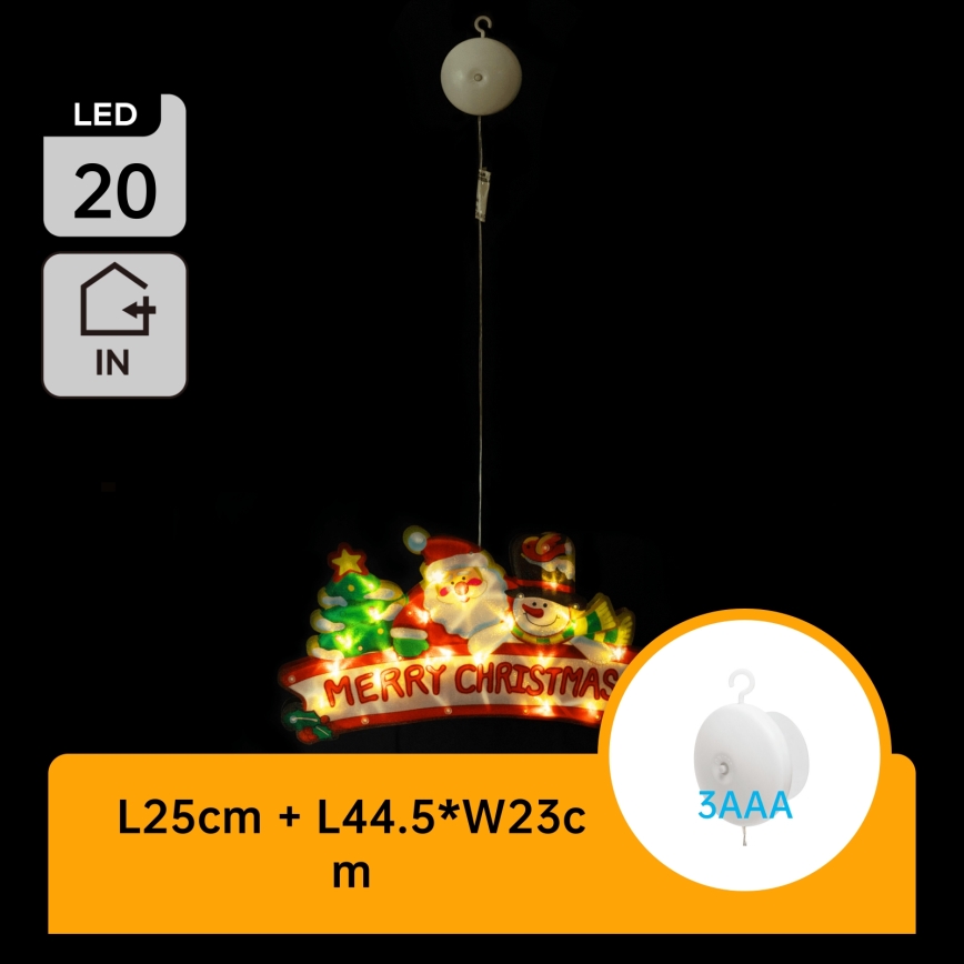 Aigostar - LED kerstdecoratie 20xLED/3xAAA Vrolijk kerstfeest 23 cm