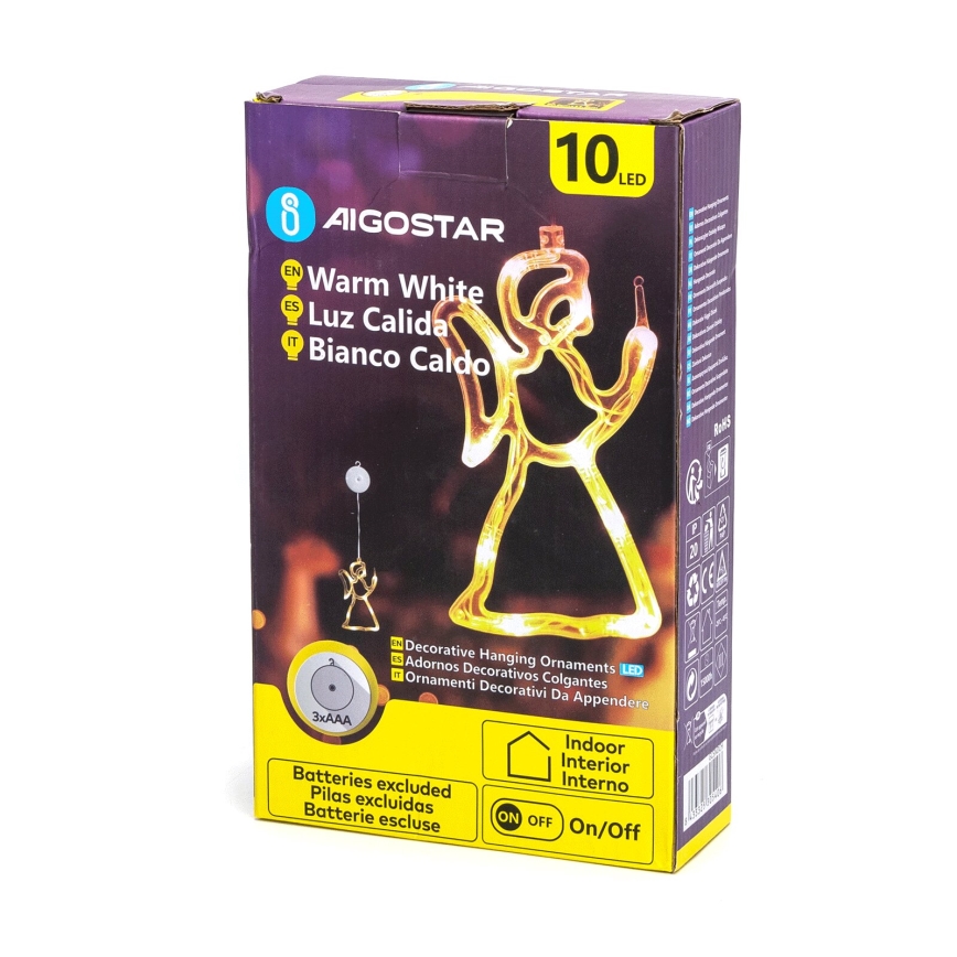 Aigostar - LED kerstdecoratie LED/3xAAA engel 21cm