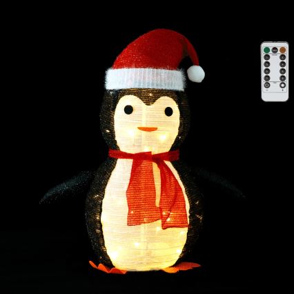 Aigostar - LED kerstdecoratie voor buiten 50xLED/3xAA 0,7m IP44 pinguïn + afstandsbediening