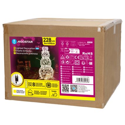 Aigostar - LED Kerstdecoratie voor buiten LED/3,6W/31/230V 2700K 90 cm IP44 sneeuwpop