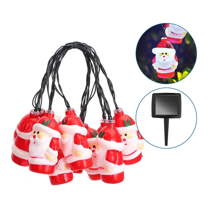 Aigostar - LED-kerstketting op zonne-energie 10xLED/3,8 m IP44 koud wit 400 mAh