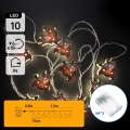 Aigostar - LED kerstlichtsnoer 10xLED/3xAA 1,5m warm wit met sleeën