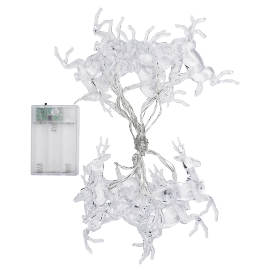 Aigostar - LED kerstlichtsnoer 10xLED/3xAA 1,5m warm wit rendieren