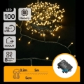 Aigostar - LED kerstlichtsnoer voor buiten 100x LED / 8 functies 3xAA 5,3 m IP44 warm wit
