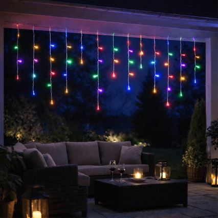 Aigostar - LED buiten kerstslinger 300xLED/8 functies 3xAA 18x0,6 m IP44 meerkleurig