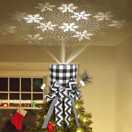 Aigostar - LED kerstprojector met sneeuwvlokken LED/5W/230V koel wit zwart/wit