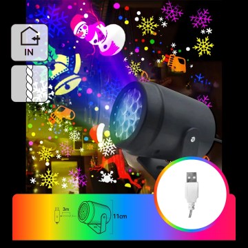 Aigostar - LED kerstprojector met sneeuwvlokken LED/5W/230V meerkleurig