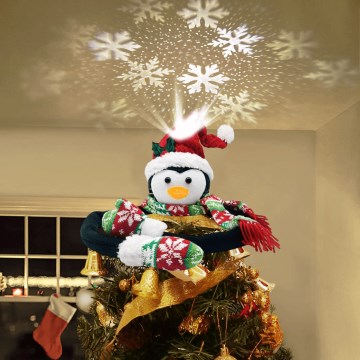 Aigostar - LED kerstprojector voor sneeuwvlokken LED/5W/230V koud wit pinguïn