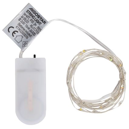 Aigostar - LED kerstslinger 20xLED/2xCR2032 2m meerkleurig