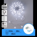 Aigostar - LED kerstsnoer 100xLED/3xAA 10,3m koud wit