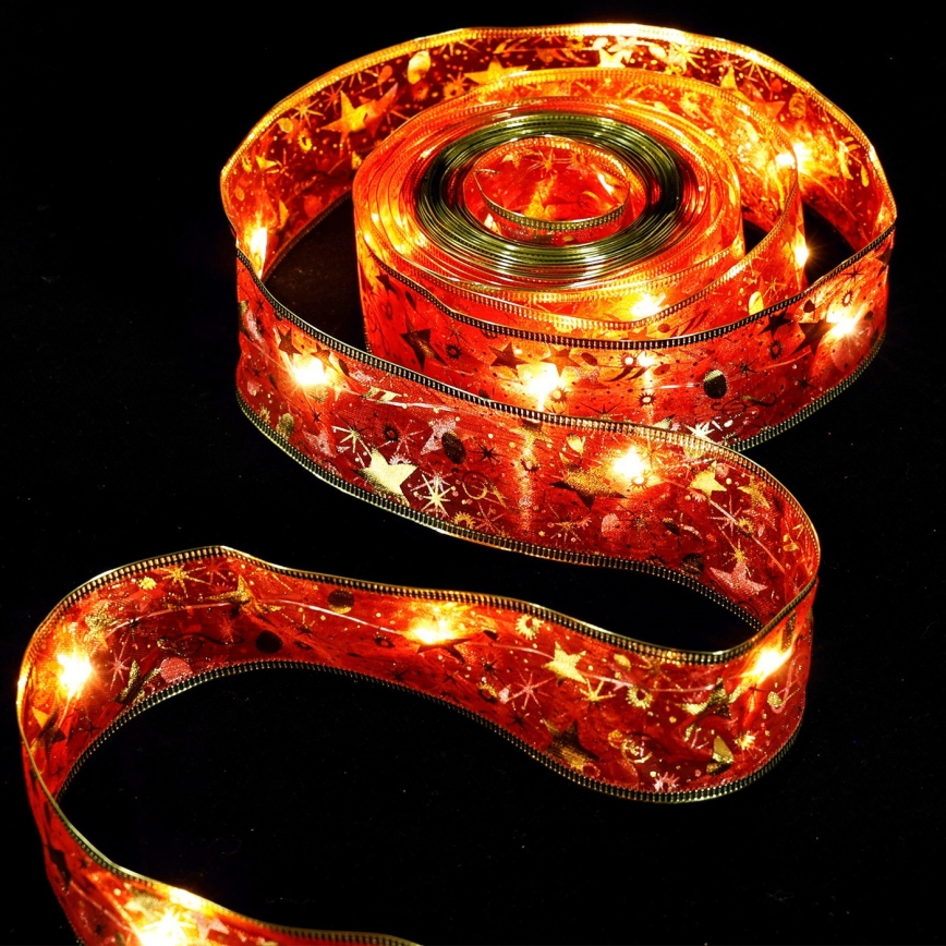 Aigostar - LED kerstlichtsnoer 100xLED/3xAA 10 m warm wit en rood