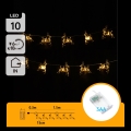 Aigostar - LED-kerstsnoer 10x LED / 3x AA, 1,5 m, warm wit, rendieren