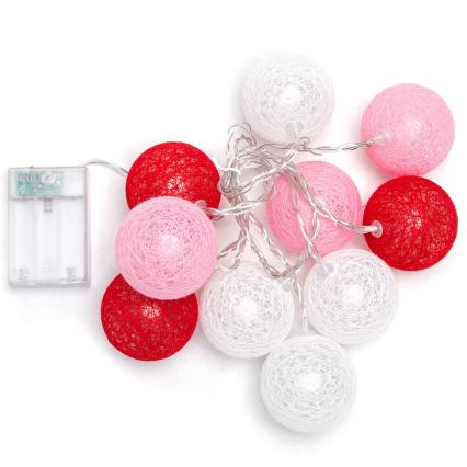 Aigostar - LED kerstsnoer 10xLED/3xAA 2m warm wit