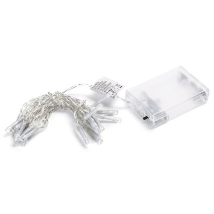 Aigostar - LED kerstsnoer 20xLED/3xAA 2,3m koud wit